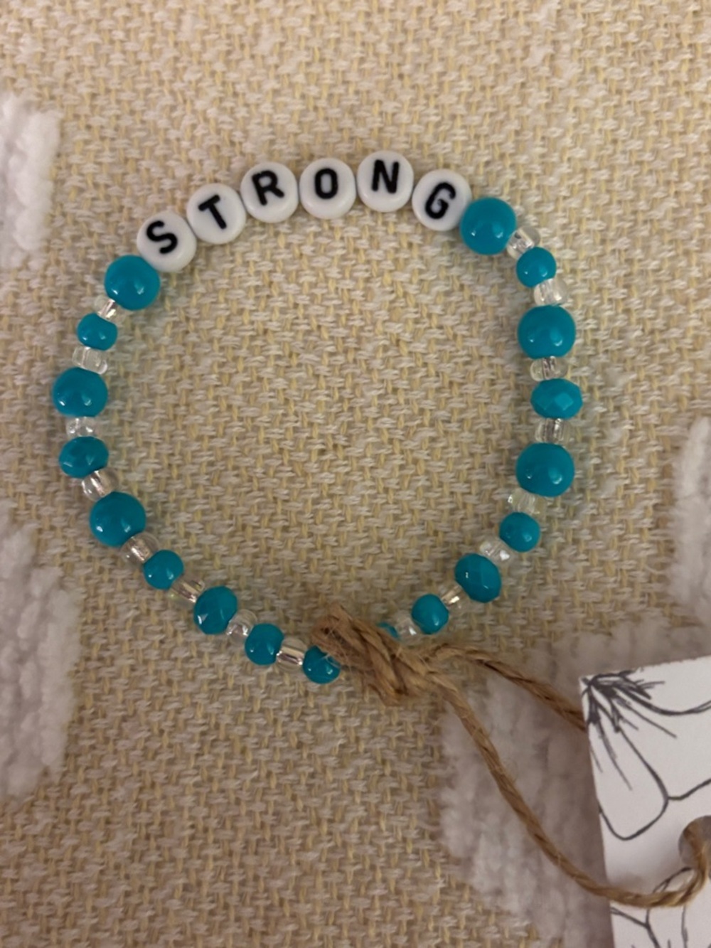 STRONG Beaded Bracelet - Turquoise & White